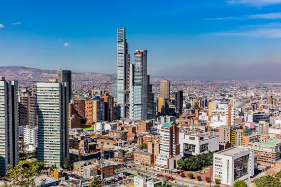 Visão aérea de Bogotá